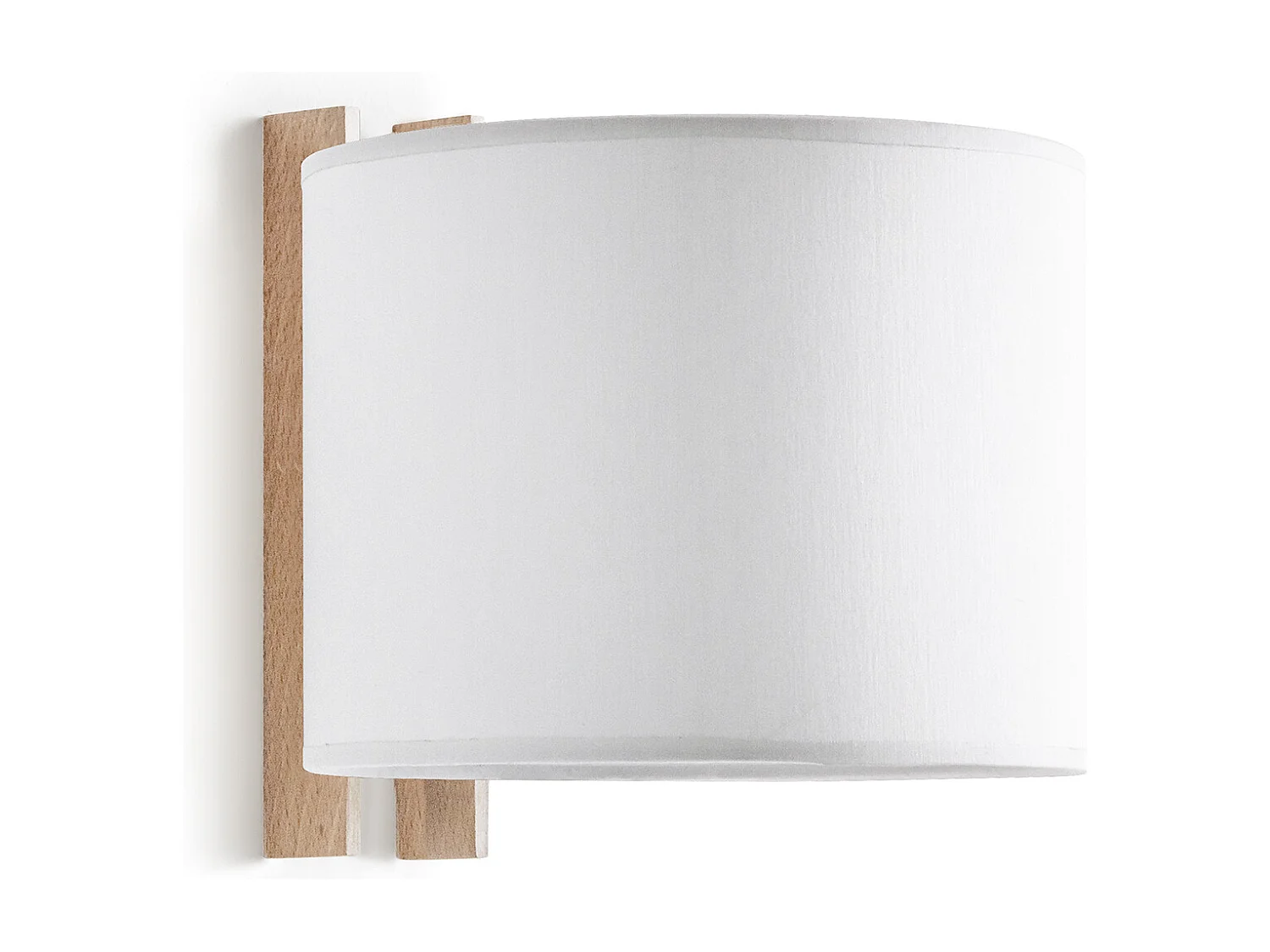 Applique murale Compact moderne-h20cm-e27 40w-ø45-ip20-bois, blanc
