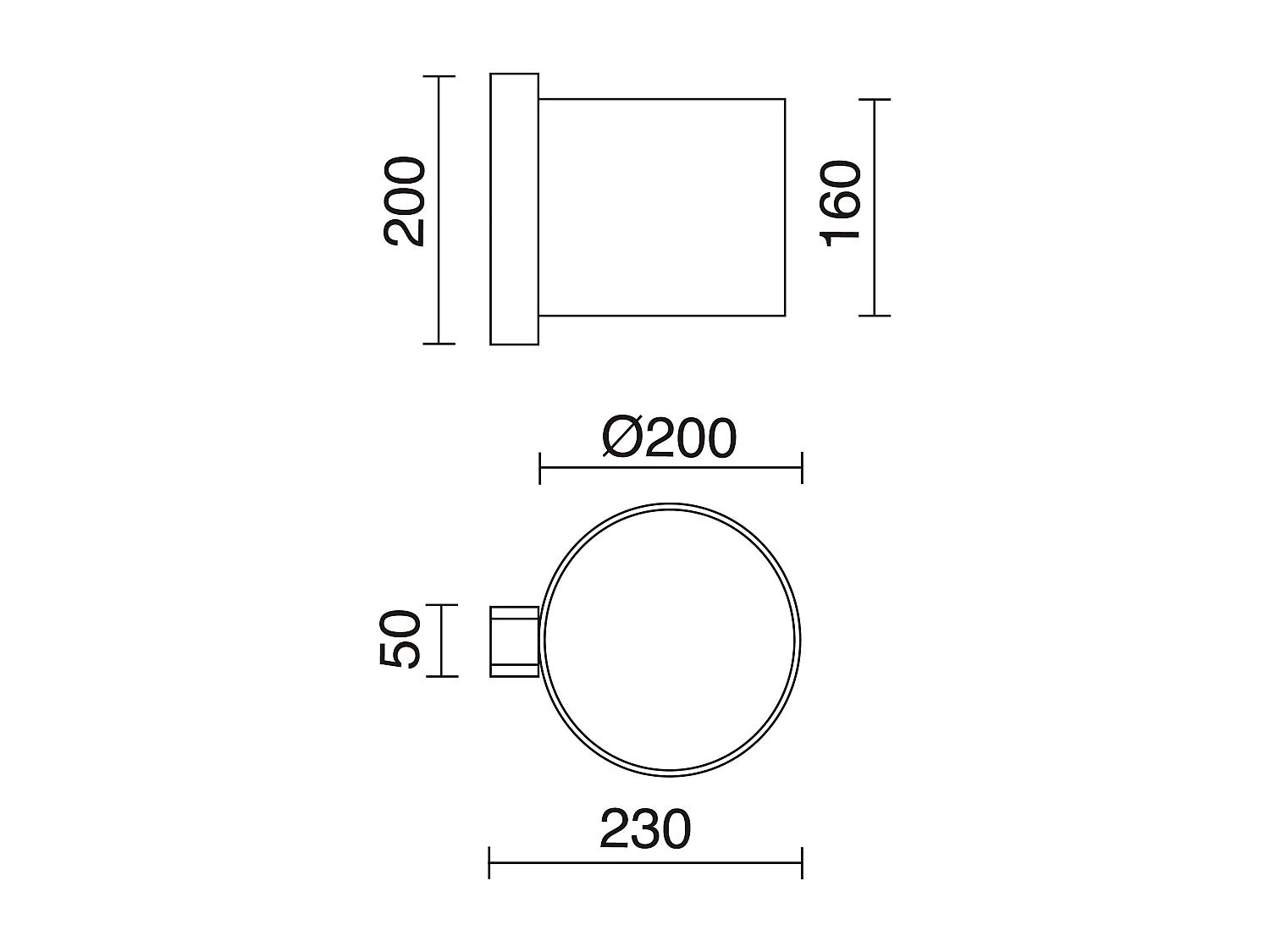 Applique murale Compact moderne-h20cm-e27 40w-ø45-ip20-bois, blanc