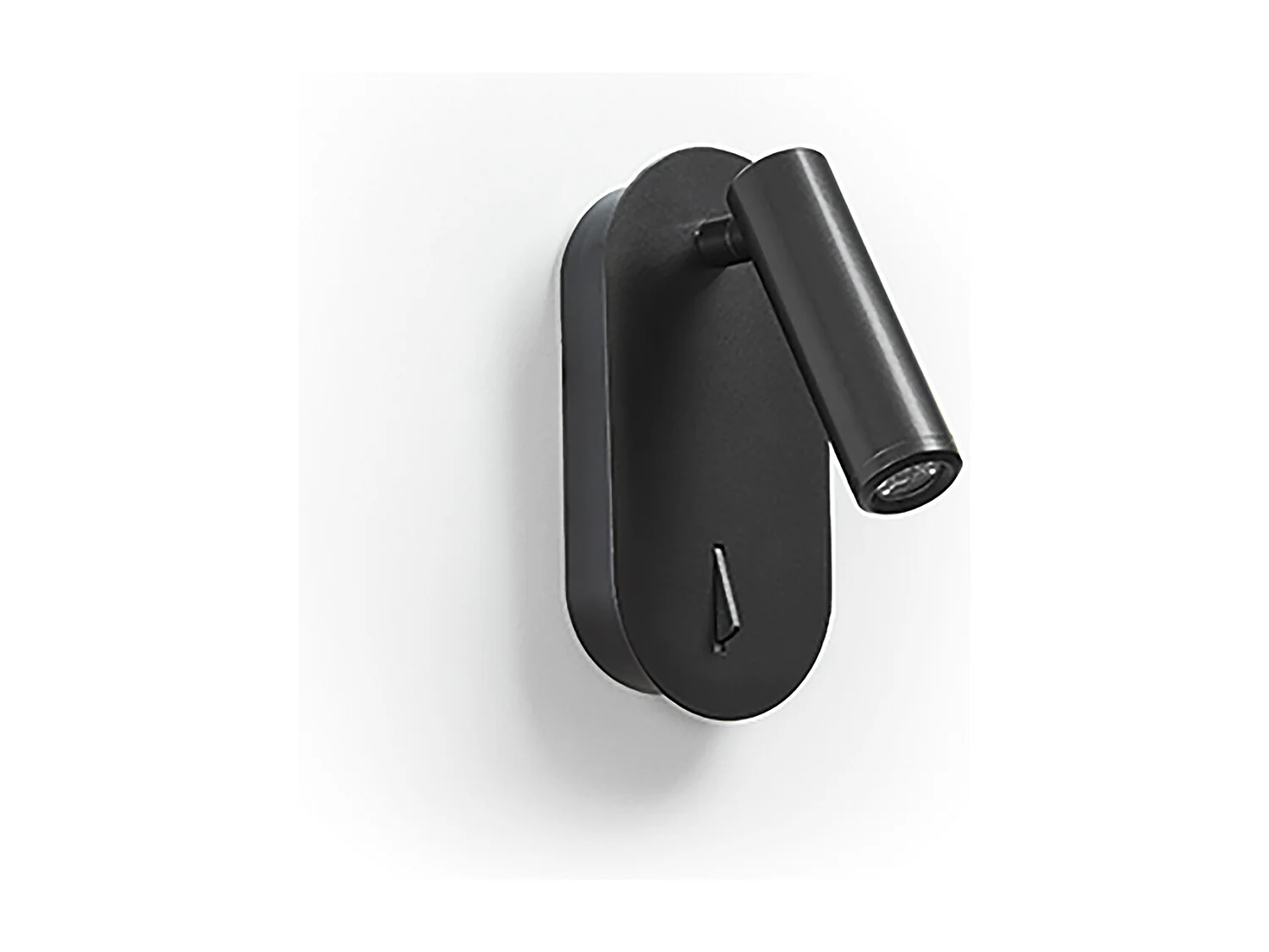 Applique murale moderne Dirk Reader-h 18cm-3w LED-3K-on&off-90º et 300º-IP20-acier, noir