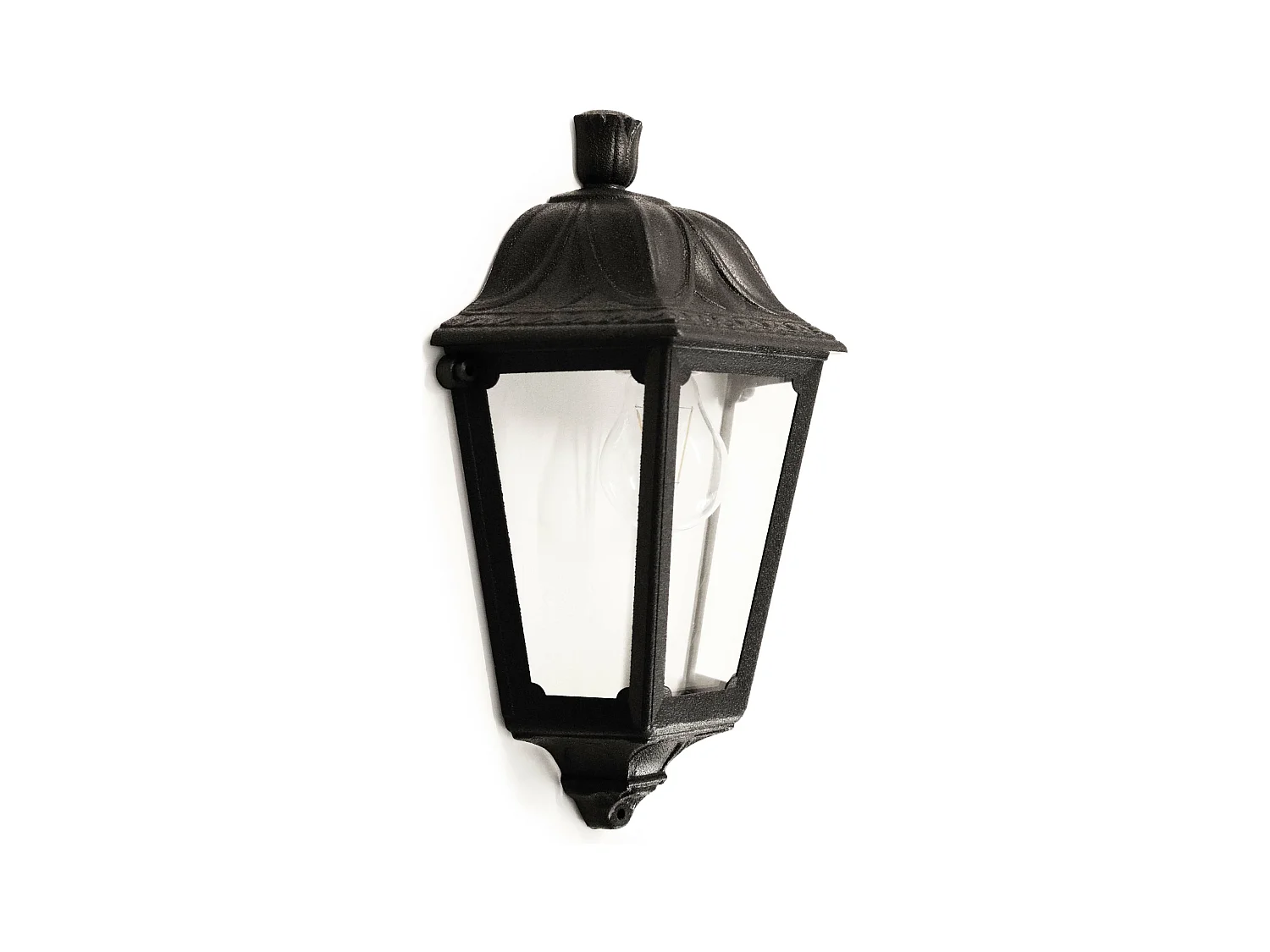 INDURA MEDIUM 6 Wandleuchte im klassischen Stil – H 35 cm x Breite 22 – E27 42 W – Harz – IP55 – Schwarz