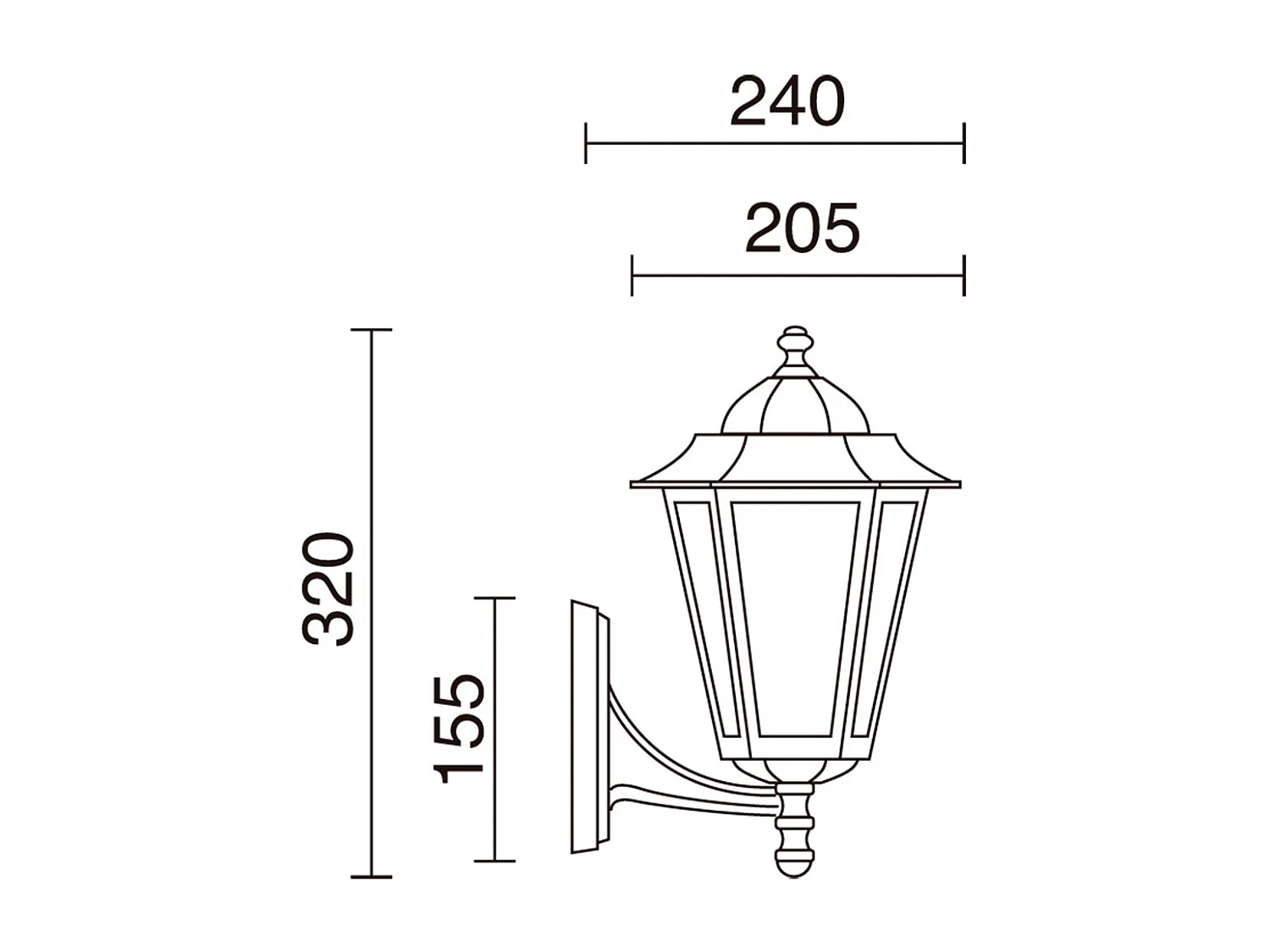 Lampada da parete classica Elite 6-h.32cm x 24cm-e27 42w-opale-ip44-alluminio,bianco