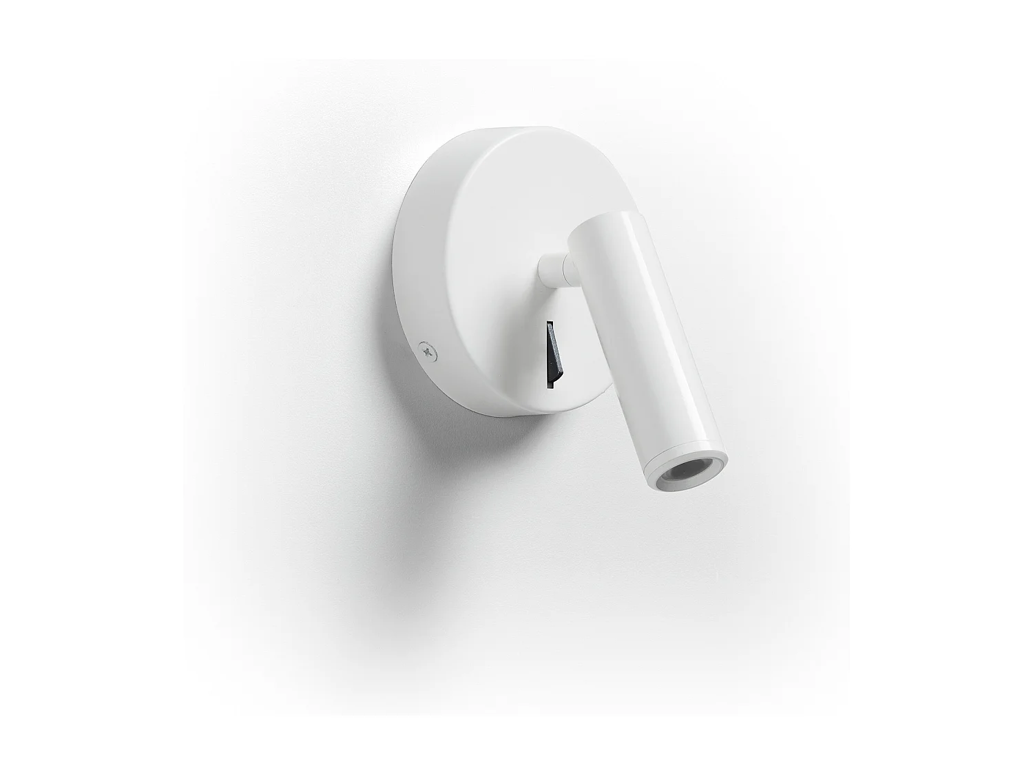 Applique murale modern Minimal-d.ø9,5cm-led 3w-200lm et 3k-on&off -300º-acier,blanc