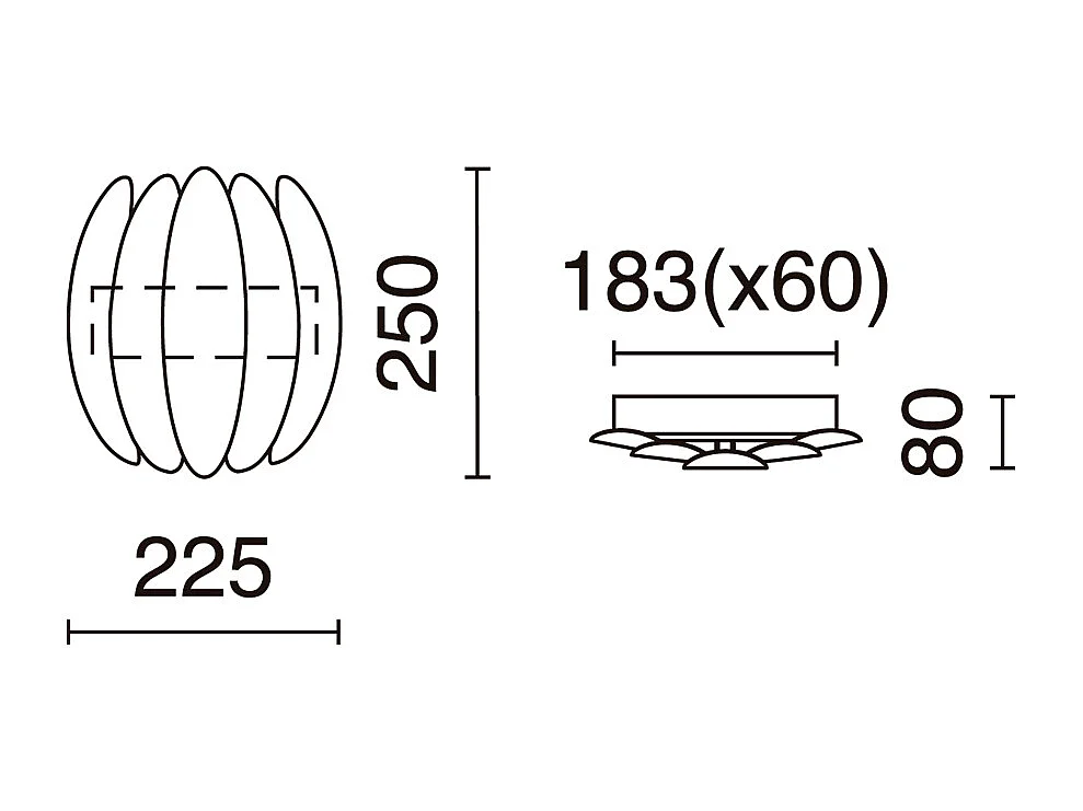 Applique murale moderne Petal-h 25 cm-led 20w-2059lm-3k-ip20-acier, blanc