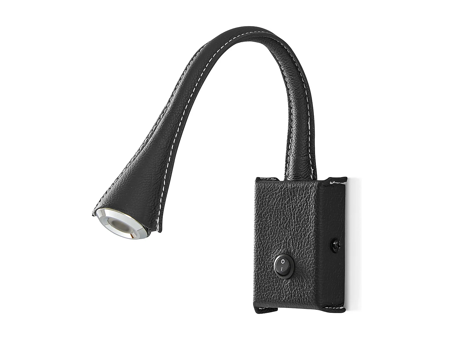 Applique murale modern Skin Reader-acier, cuir noir-2w LED- 3 000K- 180º degrés-on&off- ip20