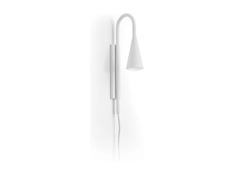 Lampada da parete moderna Tear-gu10 20w-cavo 2 metri-on&off-acciaio, bianco