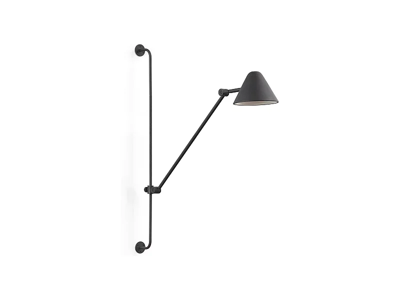 ARM-Wandleuchte im modernen Stil – Höhe 76 cm – 5 W COB-LED – 728 lm und 3000 K – 2 Meter Kabel – 330 ° und 180 ° Grad, an und aus – IP20 – Stahl und Schwarz
