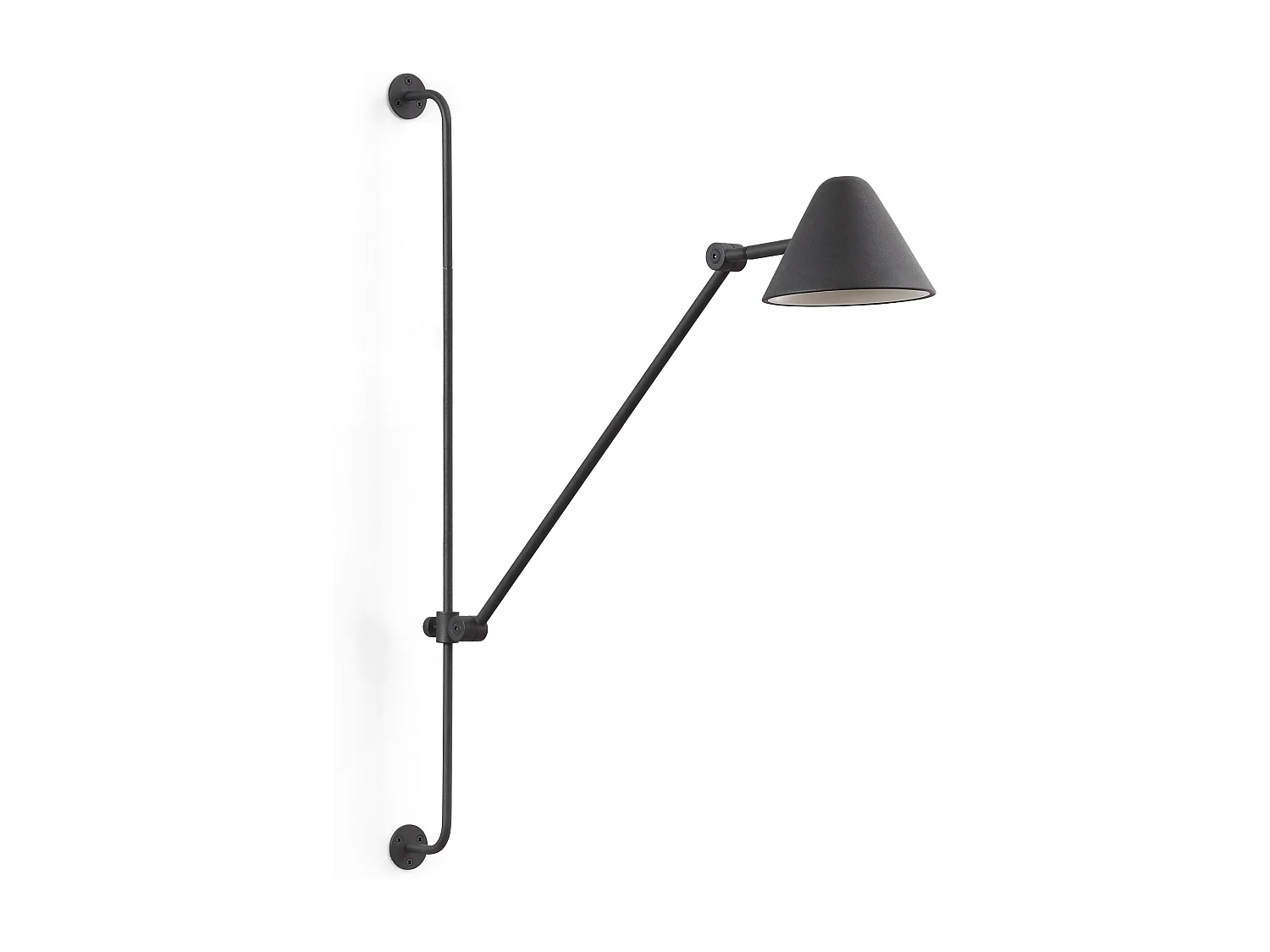 Lampada da parete moderna con braccio-h.76cm-led cob 5w-728lm,3k-330º,180º,on&off-ip20-acero,ng