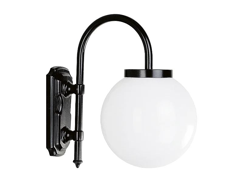 Aplique estilo clássico BOOM - A 48 cm x P ø25 cm - Alumínio - E27 42W - ip44 - preto