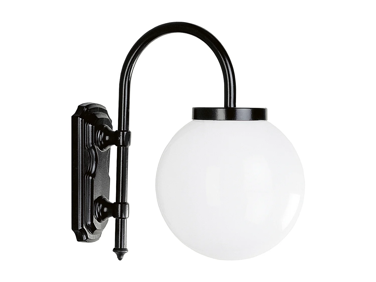 Aplique estilo clássico BOOM - A 48 cm x P ø25 cm - Alumínio - E27 42W - ip44 - preto