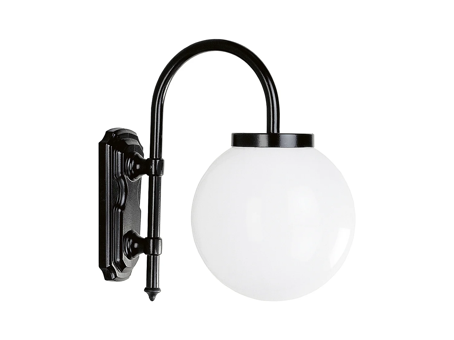Aplique estilo clássico BOOM - A 48 cm x P ø25 cm - Alumínio - E27 42W - ip44 - preto