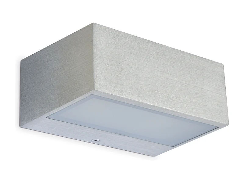 Applique moderno Iona-l.18 cm-e27 d.ø45-40w-alluminio e grigio-ip44-up&down