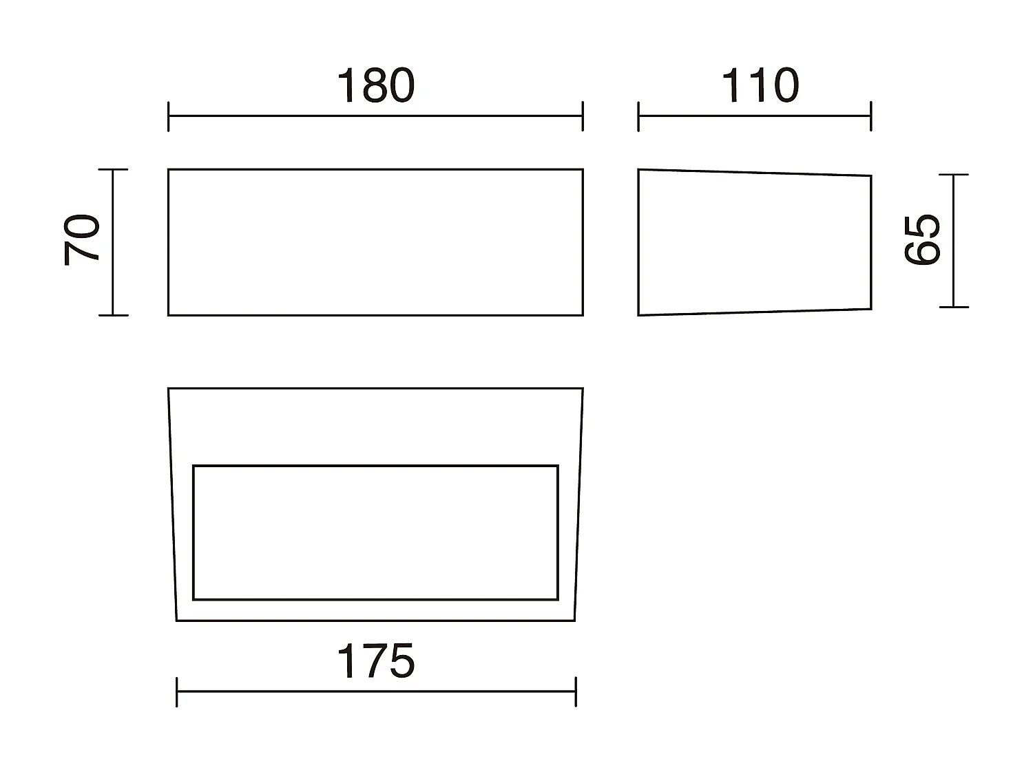 Aplique de pared IONA estilo moderno - L. 18 cm - LED SMD 13W- 1200lm y 3000K - aluminio y negro - IP44