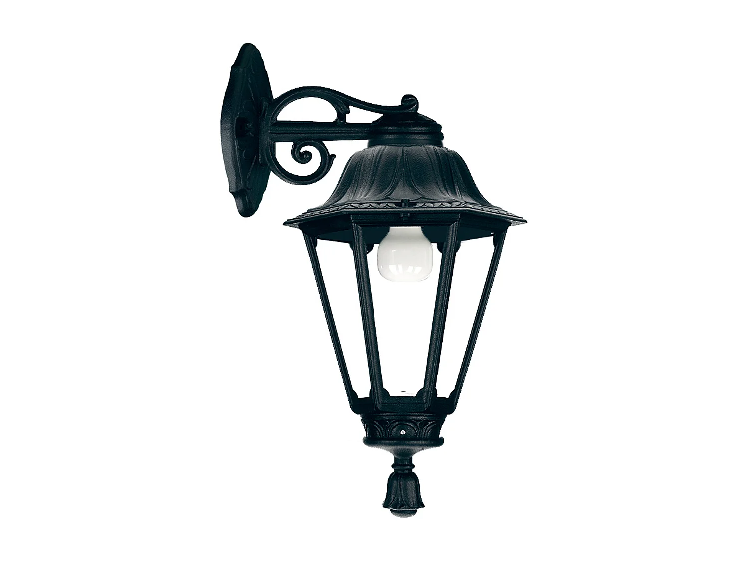 INDURA MEDIUM 6 wandlamp klassieke stijl - H 51 cm x breedte 26 - E27 42W - hars - IP55 - zwart