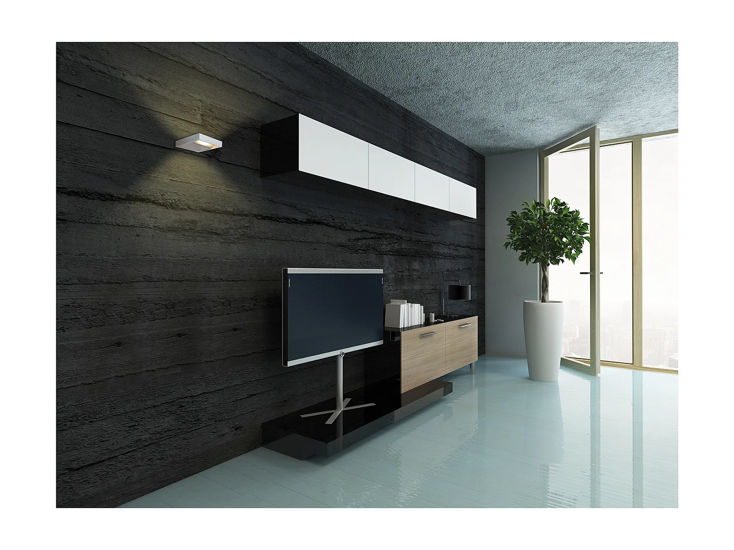 REMY Wandleuchte im modernen Stil – L. 13 cm – 5 W COB-LED – 340 lm und 3 K – Aluminium und Weiß – IP20