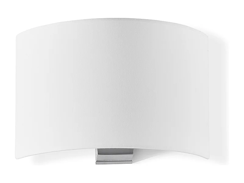 Applique classique Amsterdam-h21cm-acier, nickel-blanc-e27 40w-ip20