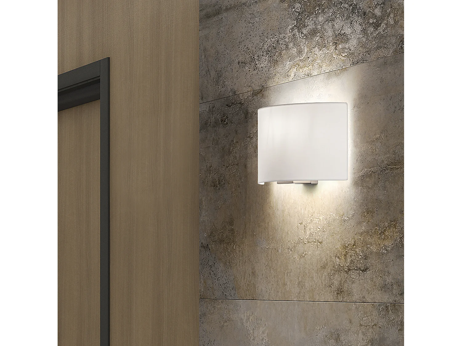 Aplique de pared Amsterdam de estilo clásco- Alt. 21 cm -  interior- acero y niquel satinado- pantalla cinta plisada blanca- E27 Ø45 Máx. 40W- IP20