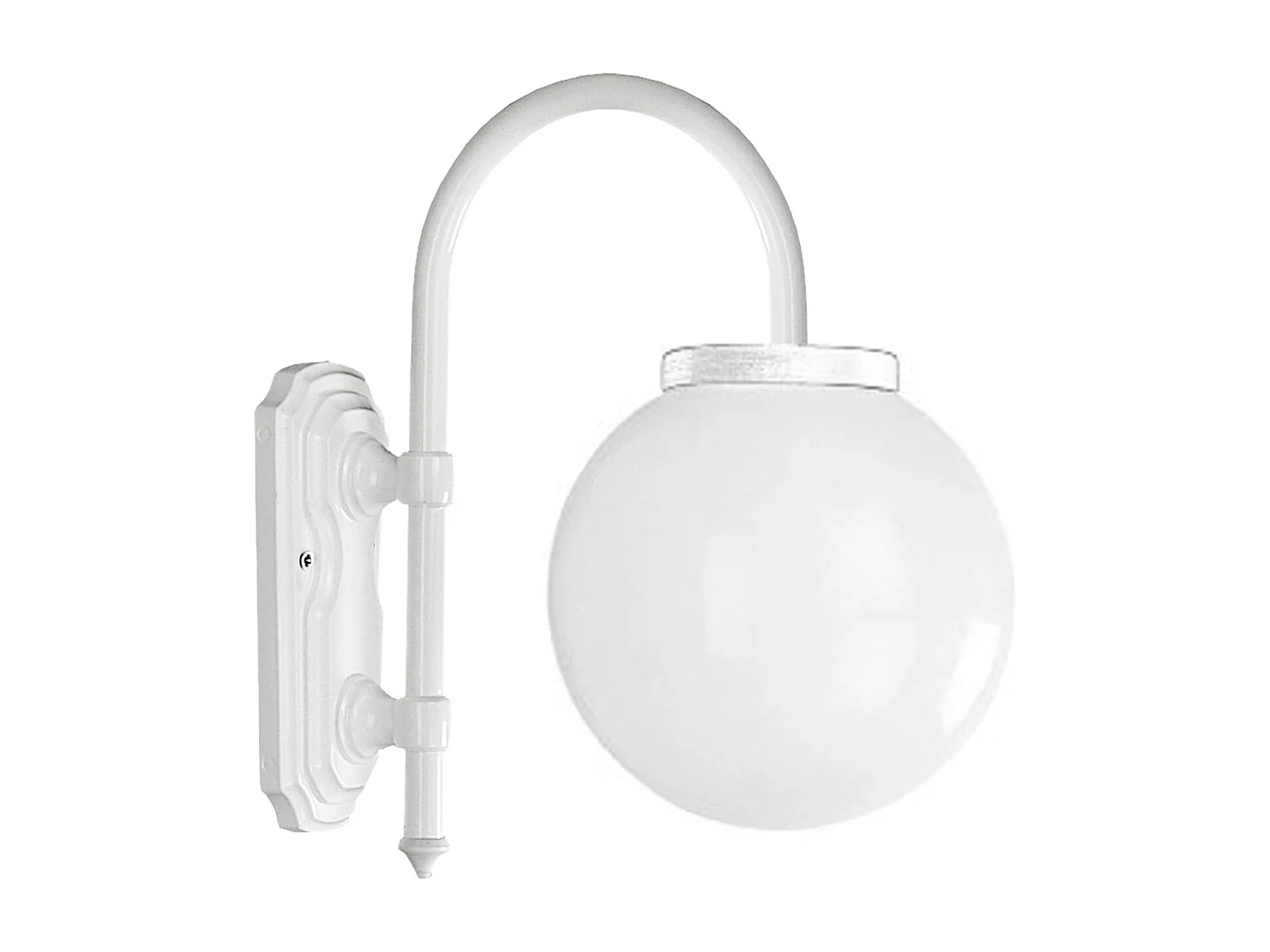 Aplique de pared BOOM estilo clásico - Alt. 48 cm x D. ø25 cm - Aluminio - E27 42W - ip44 - blanco