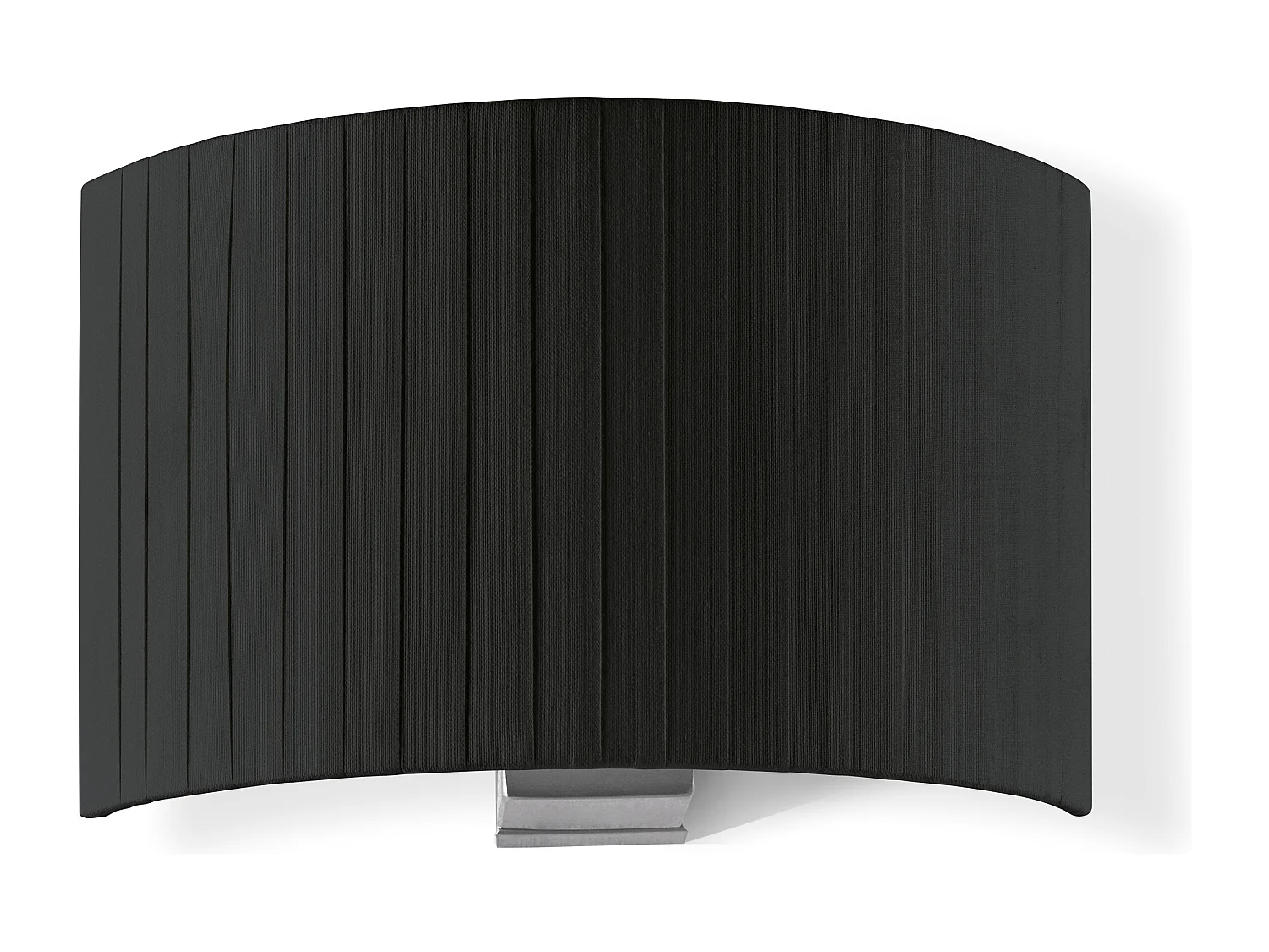 Klassieke stijl Amsterdam wandlamp - Hoogte 21 cm - binnenkant - staal en satijnnikkel - zwarte geplooide lint lampenkap - E27 Ø45 Max. 40W-IP20