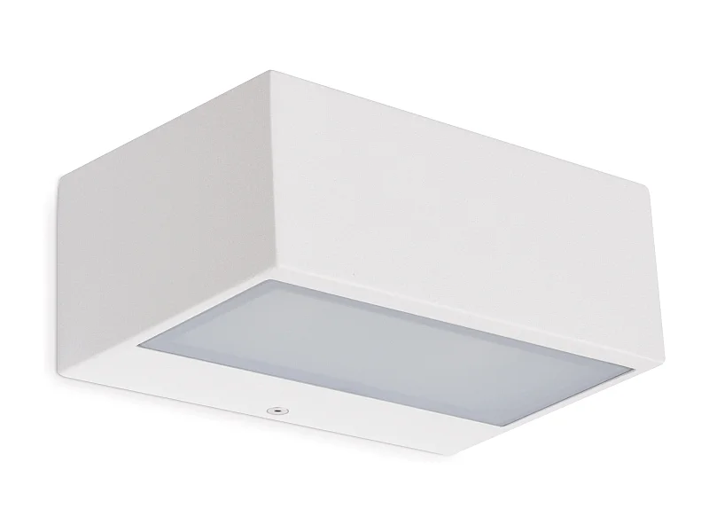 IONA Wandleuchte im modernen Stil – L. 18 cm – E27 ø45 – 40 W – Aluminium und Weiß – IP44 – oben und unten