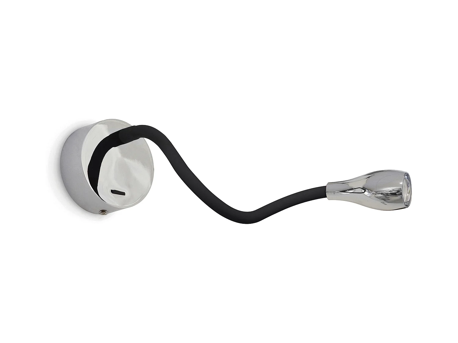 Applique murale lecteur Elfi moderne-L.40,2 cm-acier, silicone- noir-led 2w-3k-on&off-360º-ip20