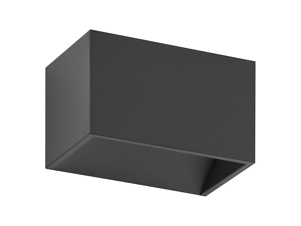 Applique murale Rett moderne-L. 12cm-led 5w-450lm-3k-up&down-aluminium-noir-ip20