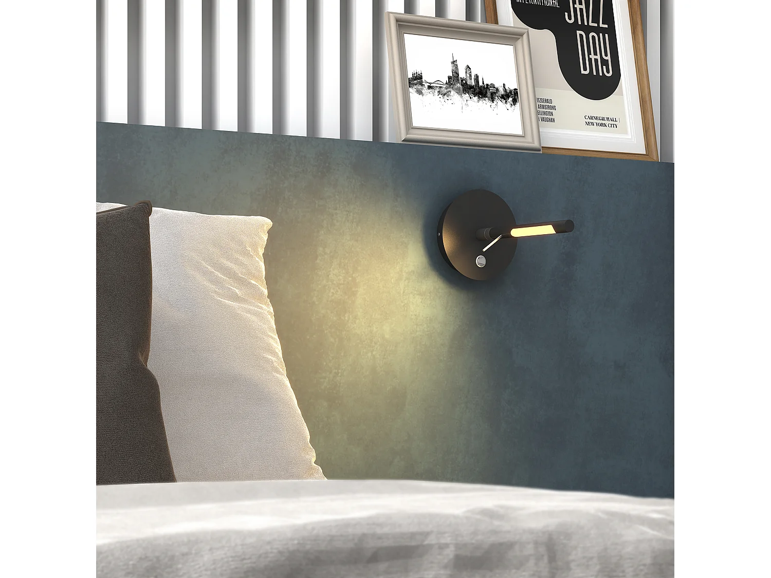 Lampada per lettore da parete per libri-l.25,1cm-led 4w-280lm,3k-dimmerabile-on&off-350º-ip20-alum,ng