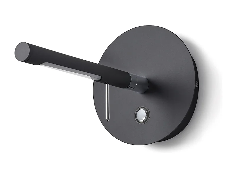 Lampada per lettore da parete per libri-l.25,1cm-led 4w-280lm,3k-dimmerabile-on&off-350º-ip20-alum,ng