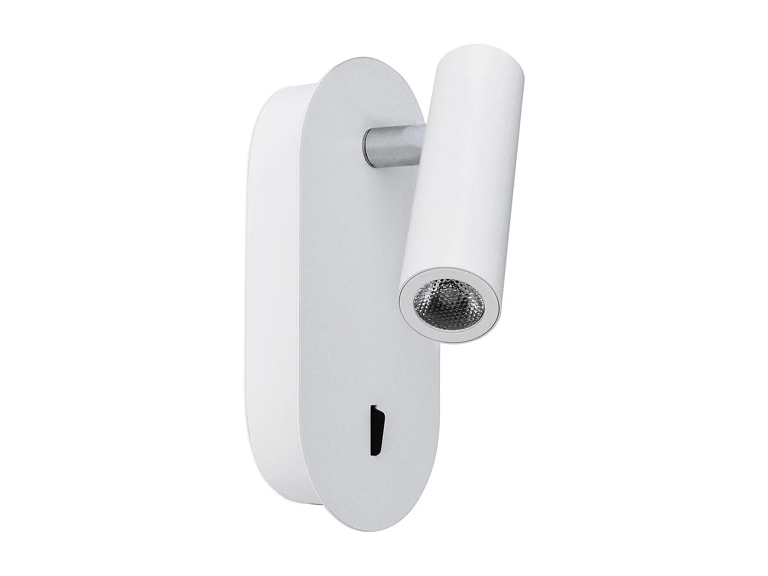 Dirk moderne stijl lezer wandlamp - Hoogte 18 cm - 3W SMD LED - 3.000K - aan/uit - 90º en 300º graden - IP20 - staal en wit