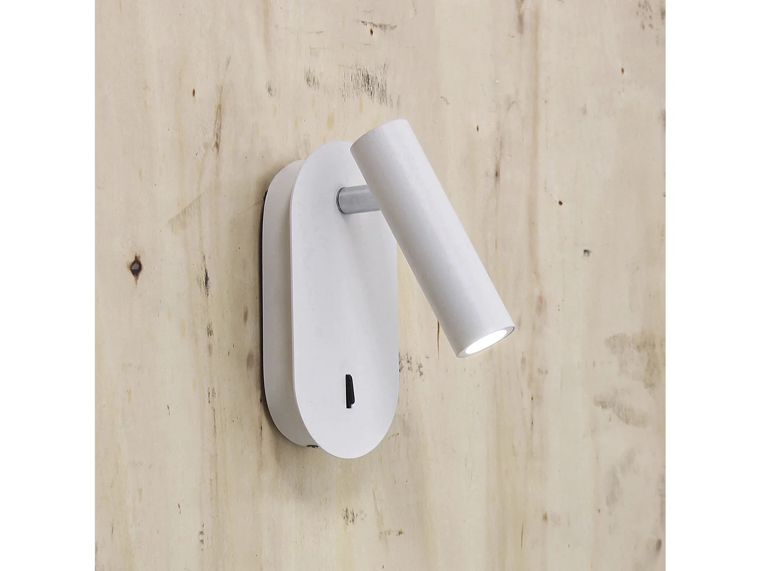 Dirk moderne stijl lezer wandlamp - Hoogte 18 cm - 3W SMD LED - 3.000K - aan/uit - 90º en 300º graden - IP20 - staal en wit