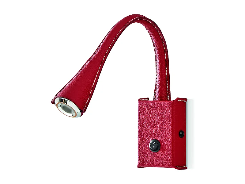 Applique murale modern Skin Reader-acier, peau rouge-2w LED-3 000K-180º degrés-on&off-IP20