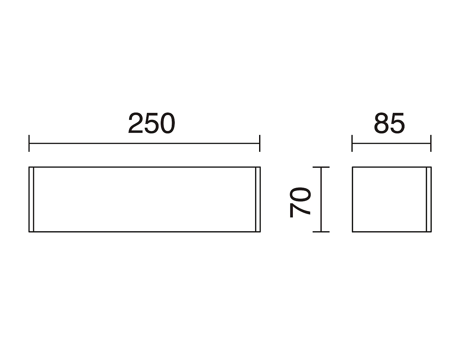 Aplique RETT estilo moderno - Comprimento 25 cm - LED SMD 8W - 790lm -3K - para cima e para baixo - alumínio - preto - IP20