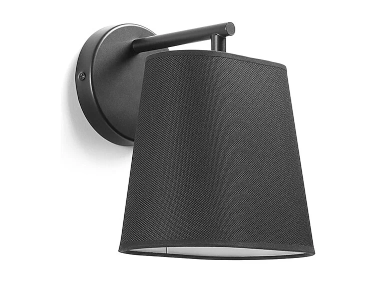 NEMO Wandleuchte aus Stahl im modernen Stil mit synthetischem Lampenschirm – B20 x H25 cm – IP20 – E27 40 W – Schwarz und Schwarz