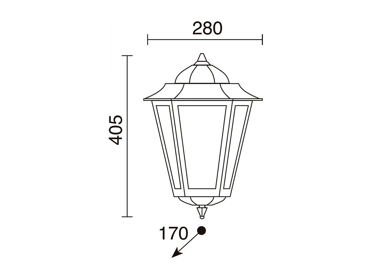 Aplique ELITE 6 estilo clássico - A 40,5 cm - E27 42W - Vidro transparente - IP44 - alumínio e preto
