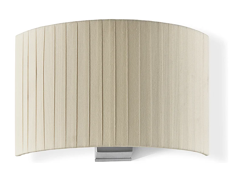 Lampada da parete classica Amsterdam-h.21cm-acciaio, nichel-beige-e27 40w-ip20