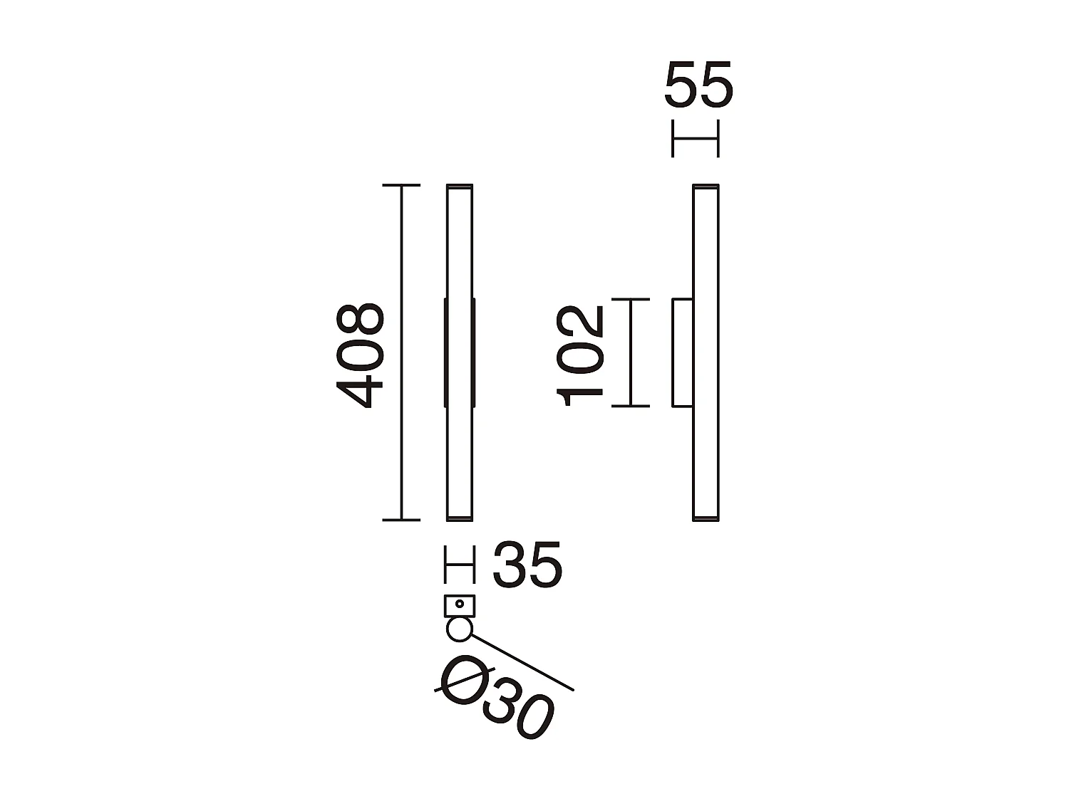 Aplique estilo moderno TANIA - A 40,8 cm - 2x LED SMD 4W - 400lm e 3K- up&down - aço e branco - IP40