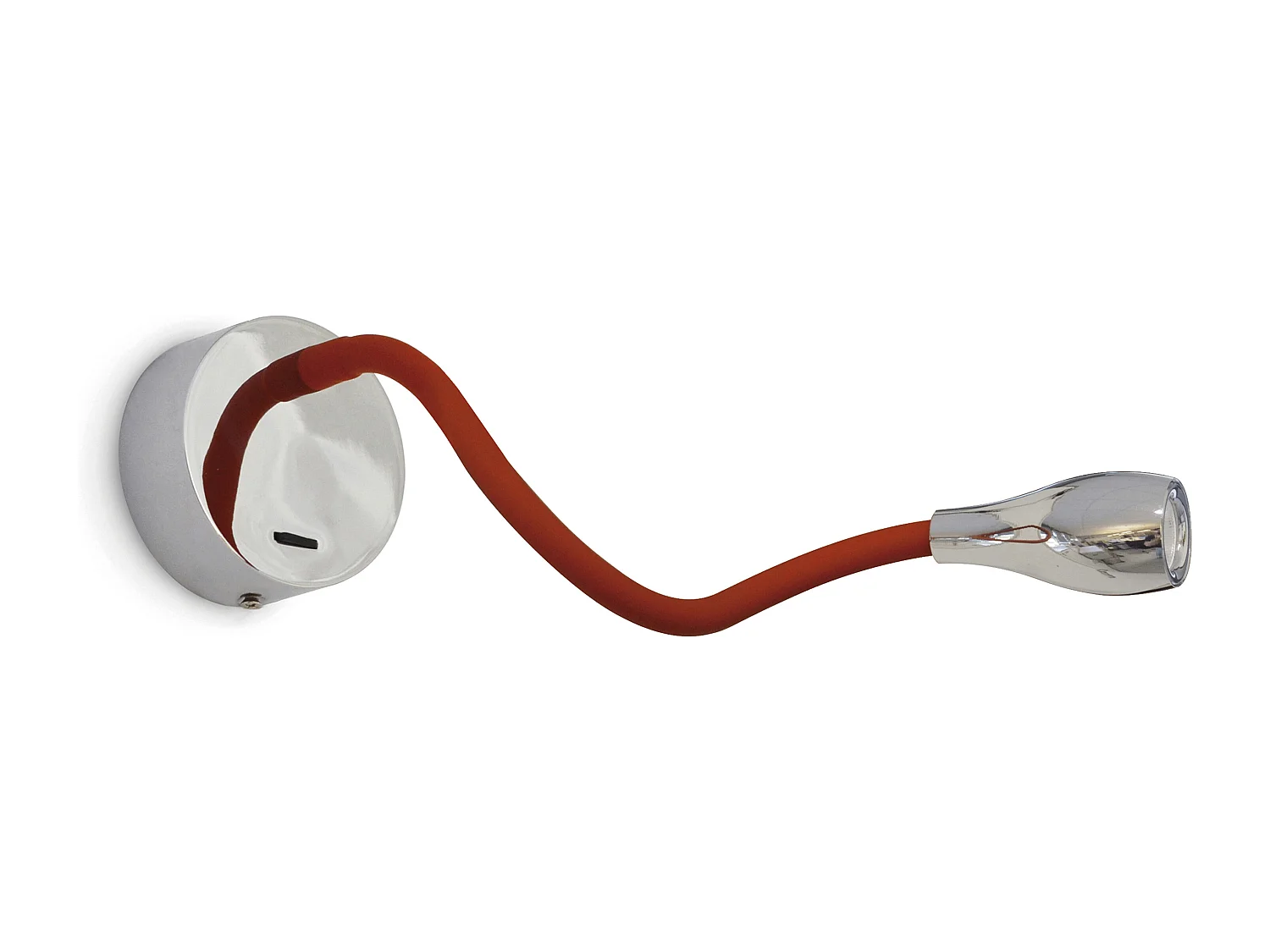 Applique murale lecteur Elfi moderne-L.40,2 cm-acier, silicone-rouge-led 2w-3k-on&off-360º-ip20