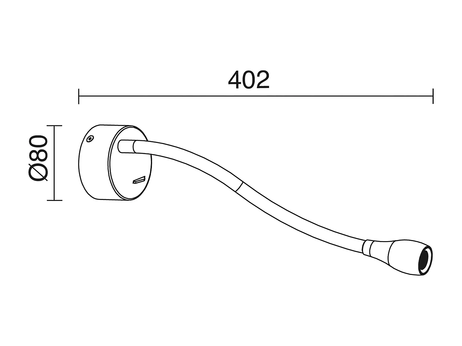 Applique murale lecteur Elfi moderne-L.40,2 cm-acier, silicone-rouge-led 2w-3k-on&off-360º-ip20