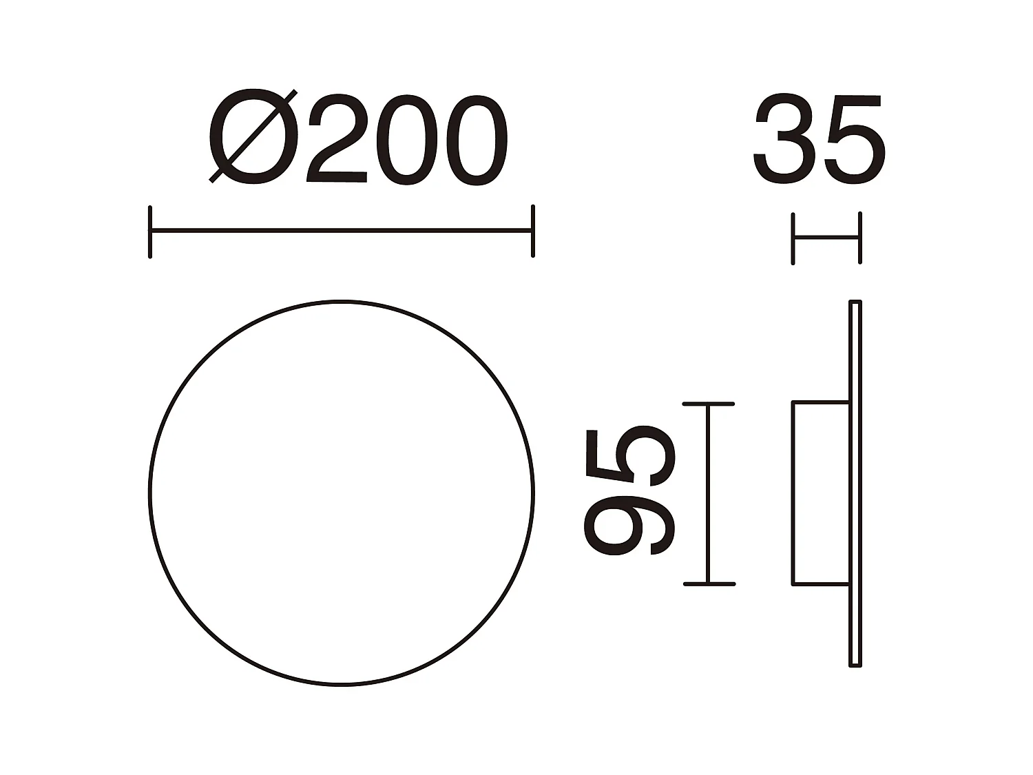 Applique murale circulaire moderne-d.ø20 cm-9w LED-890lm et 3k-aluminium, noir