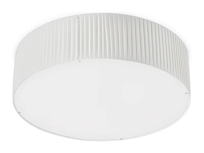 Lampa sufitowa VORADA w stylu nowoczesnym - g?. ø60 cm - LED COB AC 25W - 3540 lm Y 3K - IP20 - syntetyczny plisowany klosz wst?gowy - stal i biel