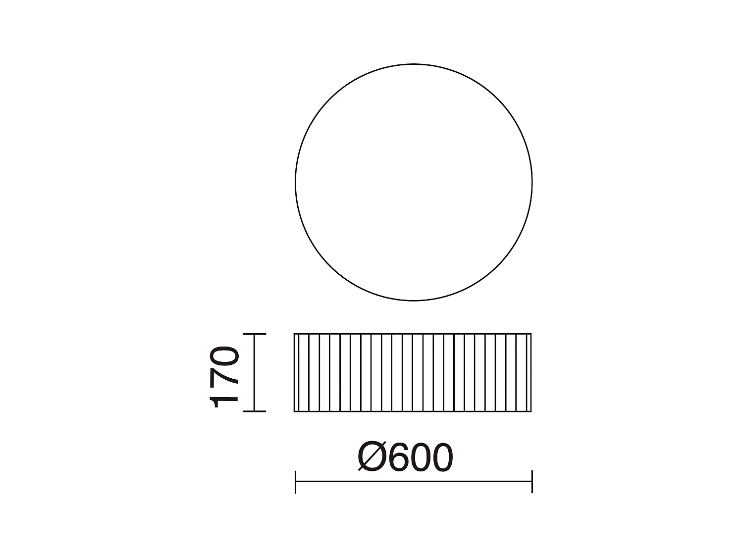 Plafonnier Vorada moderne-d.ø60cm-led cob ac 25w -3540 lm,3k- ip20 -acier,blanc