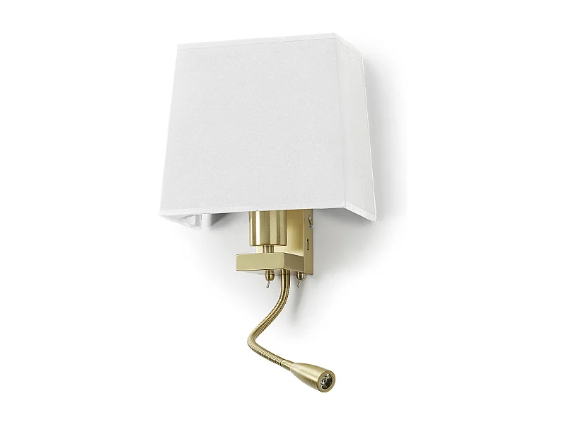 Applique classique Firenze-h43cm-e27 60w+led 3w-on&off-usb-acier-or mat,bl-ip20