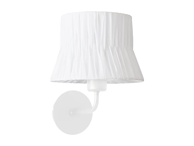 Lampada da parete classica Cora-h.23,5 cm-E27 40w-d.ø20 cm-acciaio,bianco-ip20