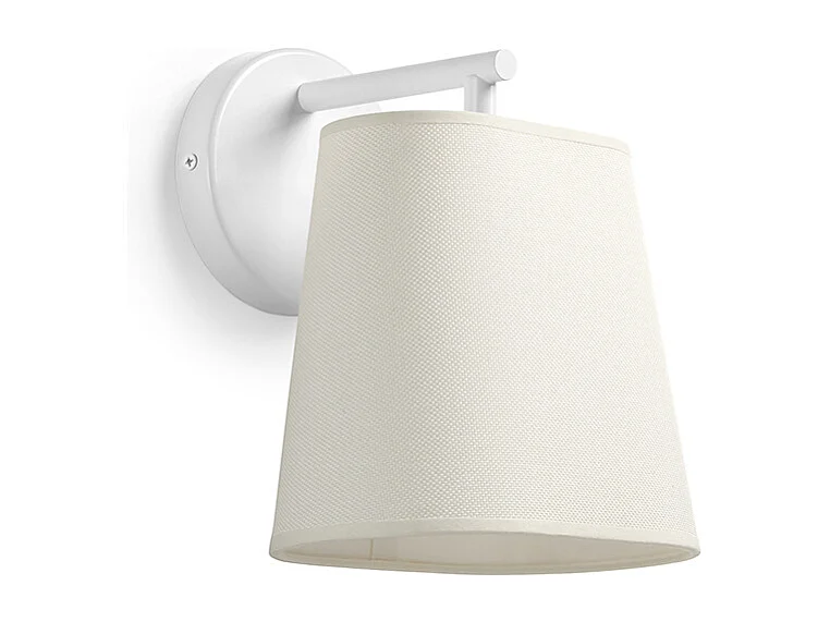 NEMO Wandleuchte aus Stahl im modernen Stil mit synthetischem Lampenschirm – B20 x H25 cm – IP20 – E27 40 W – Schwarz und Weiß