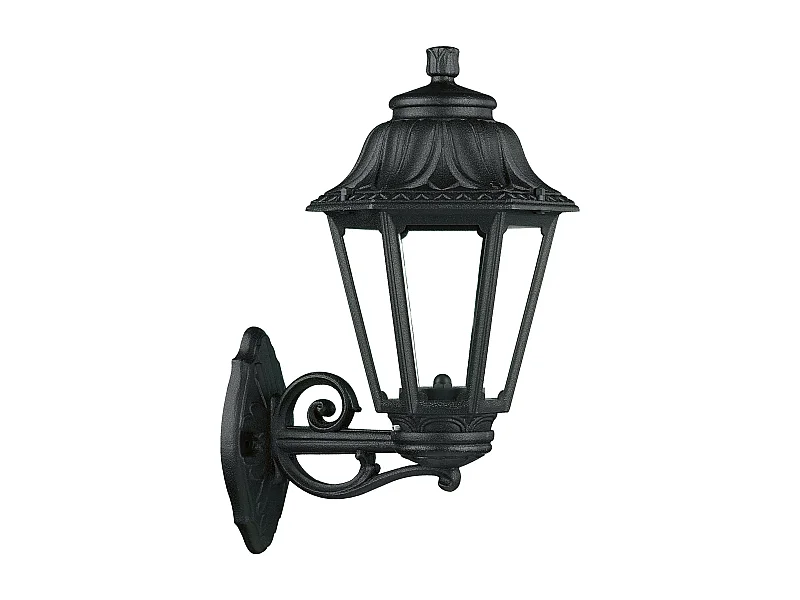 Aplique estilo clássico INDURA MINI 6 - A 40 cm - E27 42W - resina - IP55 - preto