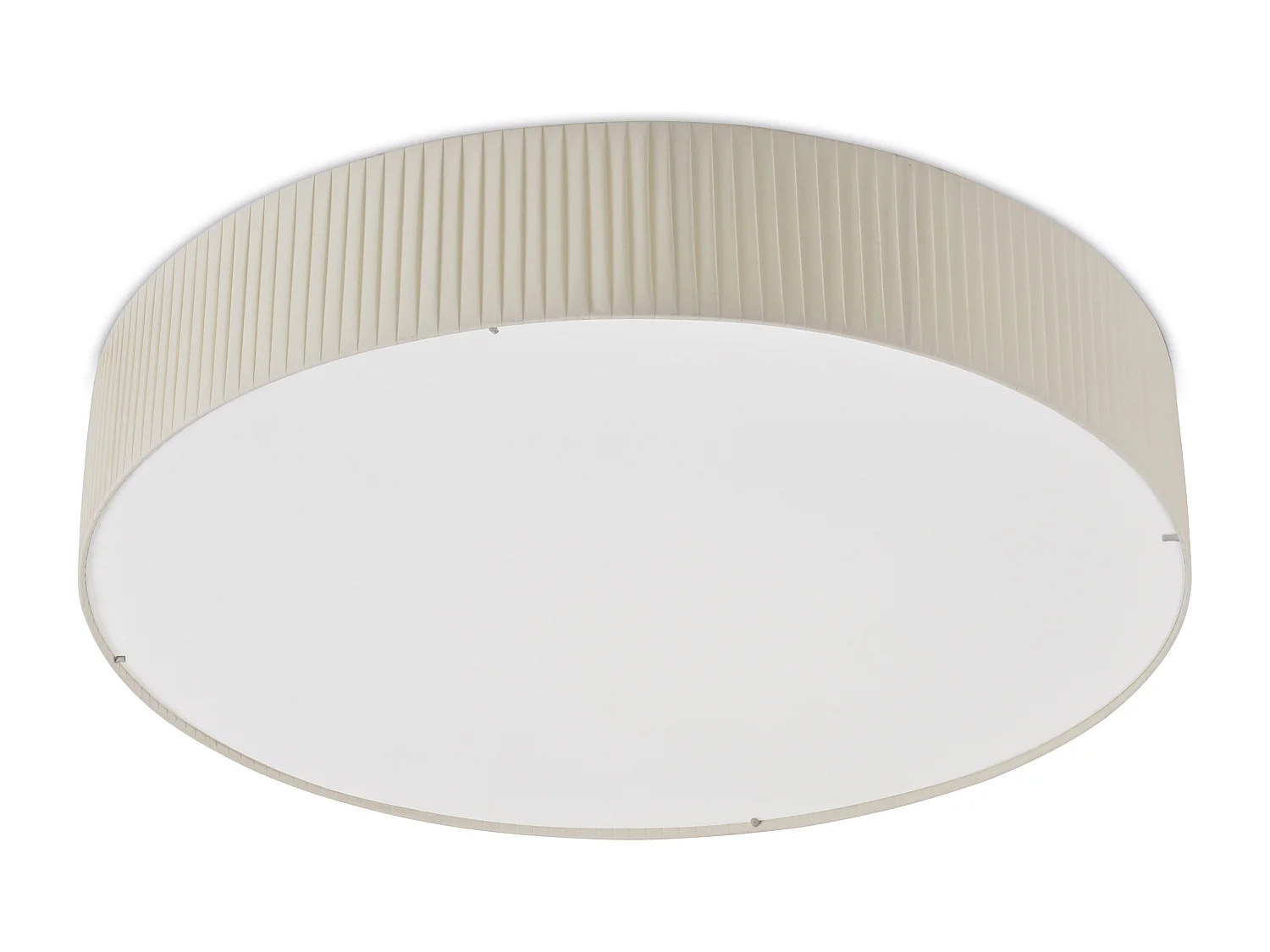 Candeeiro de teto estilo moderno VORADA - D. ø90 cm - LED COB AC 29W - 4000 lm Y 3K - IP20 - abat-jour de fita sintética plissada - aço e bege