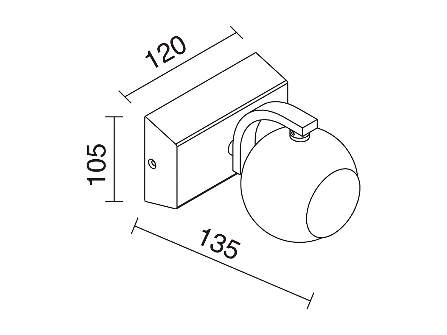 Applique murale moderne Moon- interieur-blanc- aluminium- 340º- 90º- ip44