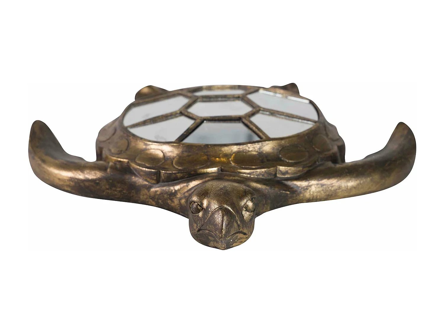 Figura Tortuga Pared Resina Espejo 39x34x6 Cm