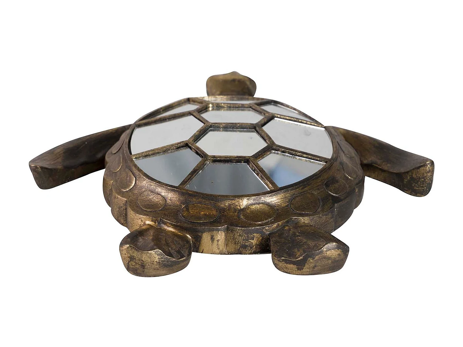 Figura Tortuga Pared Resina Espejo 39x34x6 Cm