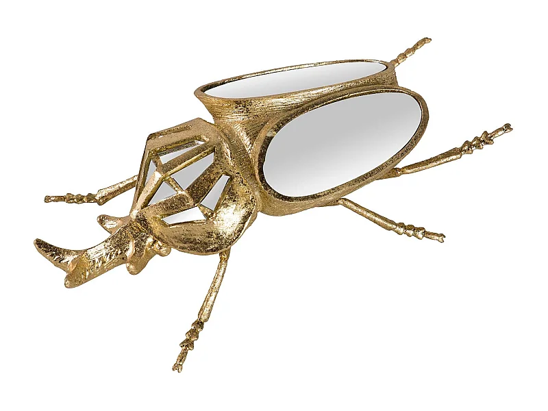 Figura Escarabajo Resina Espejo 19x12x7 Cm