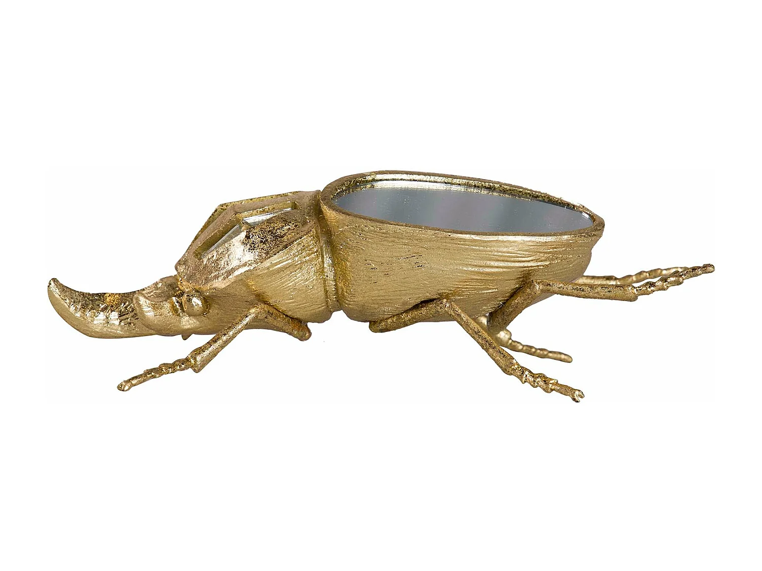 Figura Escarabajo Resina Espejo 19x12x7 Cm